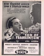 SON OF FRANKENSTEIN 1939 Universal Horror BORIS KARLOFF Vintage Movie Trade Ad