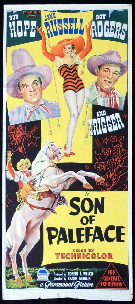 SON OF PALEFACE Original daybill Movie Poster Bob Hope Jane Russell Roy Rogers