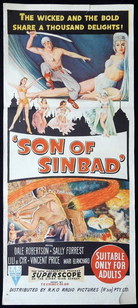 SON OF SINBAD Original Daybill Movie Poster RKO Dale Robertson Vincent Price