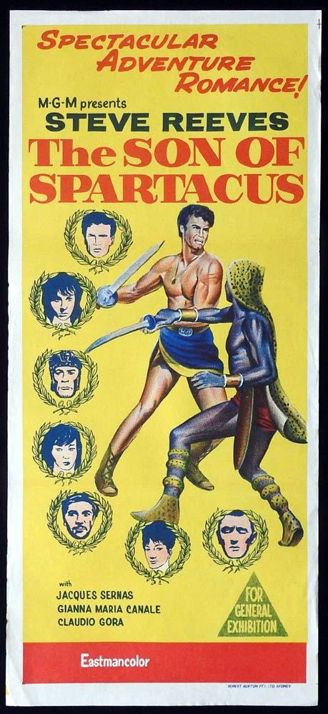 SON OF SPARTACUS Original Daybill Movie Poster Steve Reeves Jacques Sernas