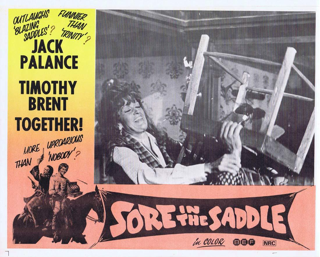 SORE IN THE SADDLE Lobby Card 2 Jack Palance Timothy Brent Tedeum