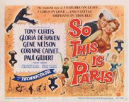 SO THIS IS PARIS Title Lobby Card Tony Curtis Gloria DeHaven Gene Nelson