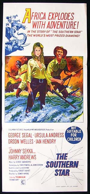 SOUTHERN STAR Movie Poster 1969 Ursula Andress Africa daybill