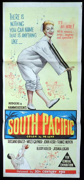 SOUTH PACIFIC Daybill Movie poster Mitzi Gaynor