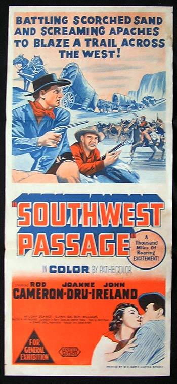SOUTHWEST PASSAGE Movie Poster 1954 Joanne Dru WAGON TRAIN Australian Daybill