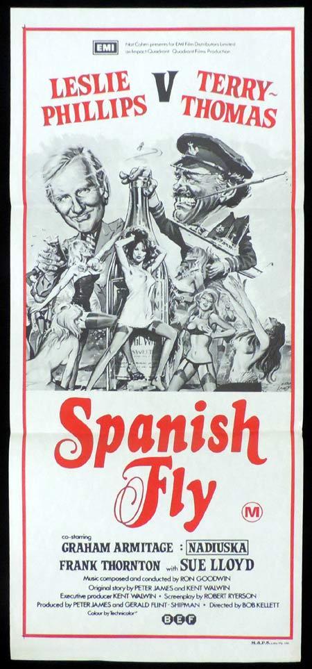 SPANISH FLY Original Daybill Movie Poster Leslie Phillips British Comedy