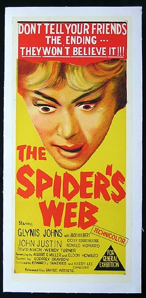 SPIDER’S WEB Glynis Johns Jack Hulbert Agatha Christie LINEN BACKED Daybill Movie poster