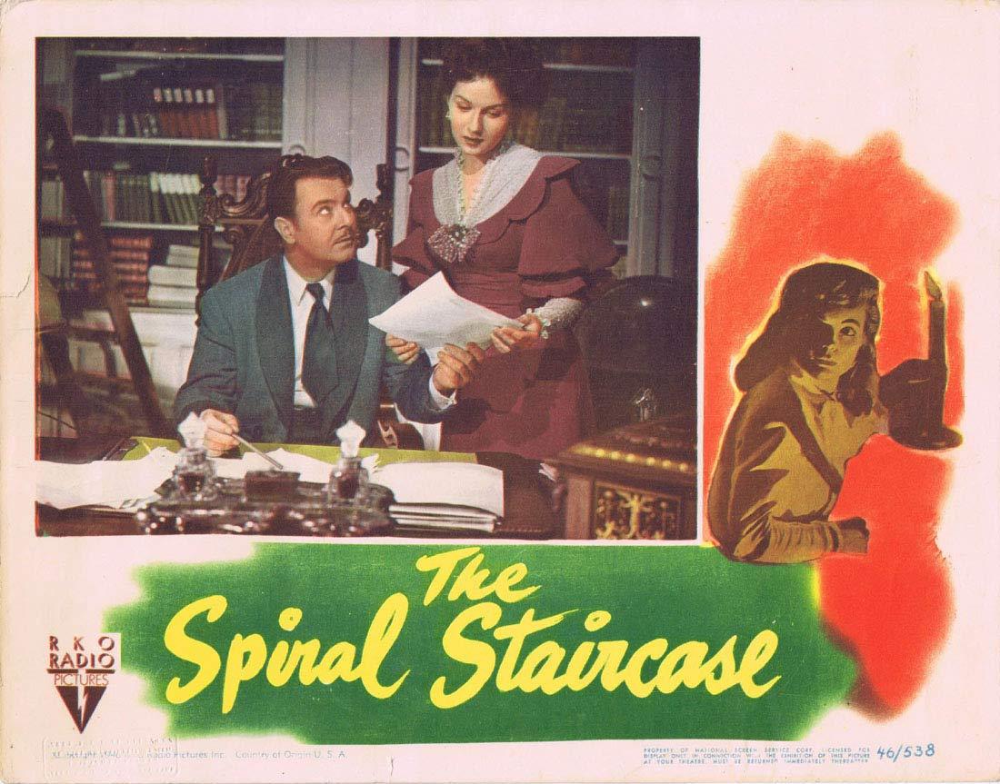 THE SPIRAL STAIRCASE Original Lobby Card 2 Dorothy McGuire George Brent Ethel Barrymore |RKO