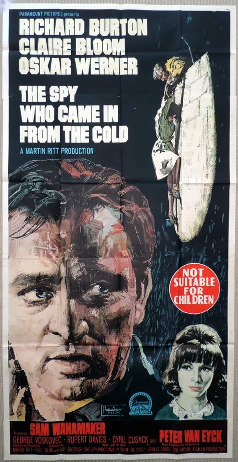 THE SPY WHO CAME IN FROM THE COLD Original 3 Sheet Movie Poster Richard Burton