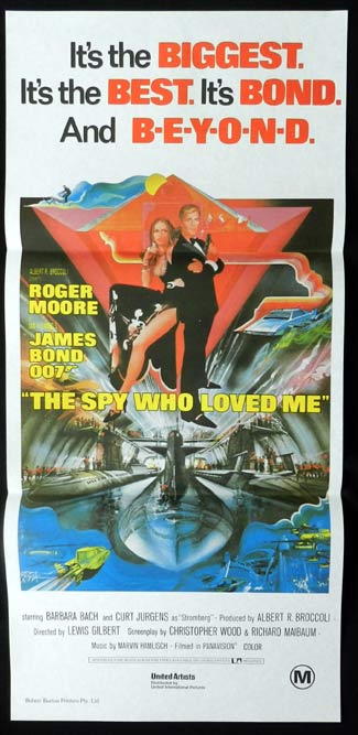 THE SPY WHO LOVED ME Original 83r Daybill Movie poster Roger Moore James Bond Burton