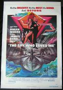 SPY WHO LOVED ME '77 James Bond US 1 sheet Movie poster PEAK art