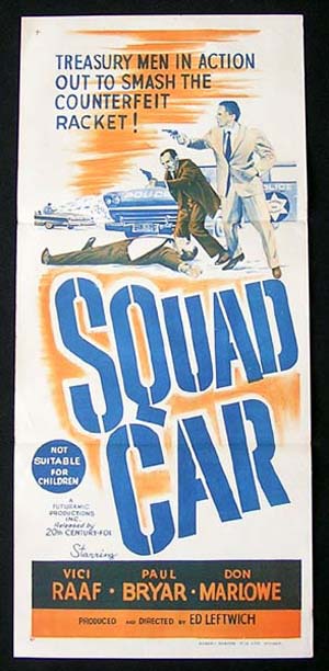 SQUAD CAR Original Daybill Movie Poster FILM NOIR T MEN Vici Raaf