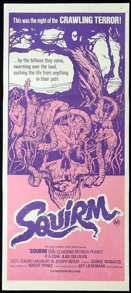 SQUIRM Original Daybill Movie Poster Don Scardino Killer Worms