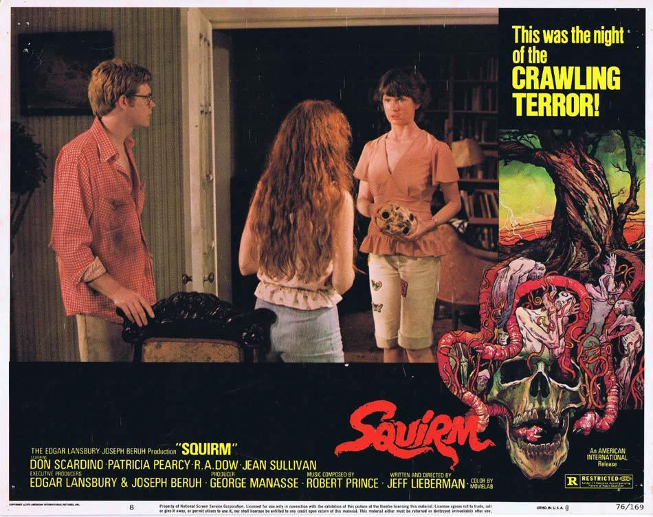 SQUIRM Lobby card 8 Man Eating Worms Horror