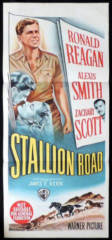 STALLION ROAD Original Daybill Movie Poster Ronald Reagan Alexis Smith
