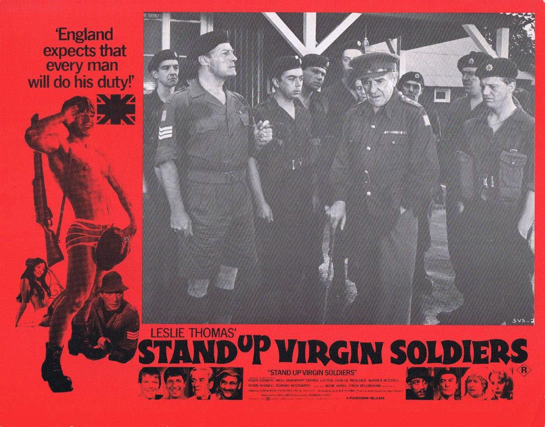 STAND UP VIRGIN SOLDIERS Original Australian Lobby Card 8 Edward Woodward John LeMesurier