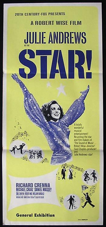 STAR Movie Poster 1968 Julie Andrews RARE daybill