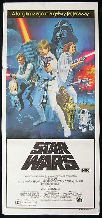 STAR WARS Original Daybill Movie Poster TOM CHANTRELL art