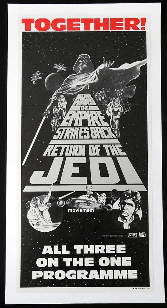 STAR WARS TRILOGY 1983 Original LINEN BACKED Daybill Movie Poster
