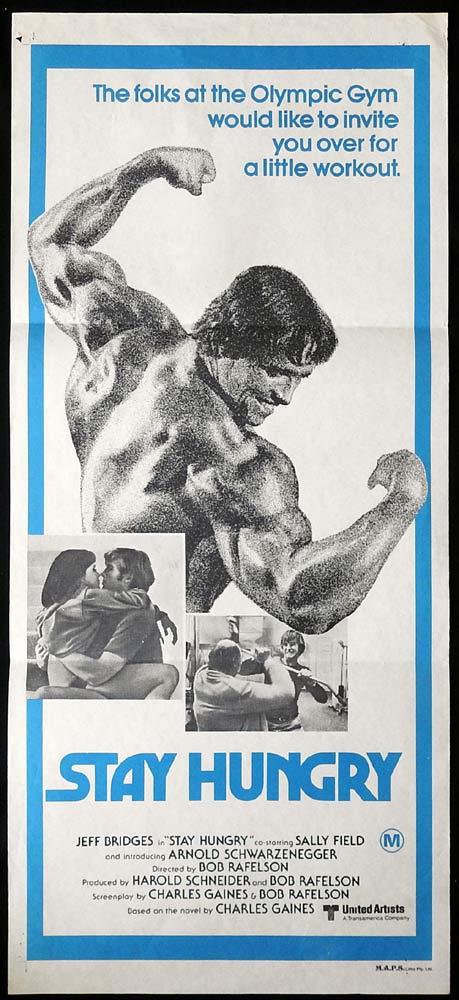 STAY HUNGRY Original Daybill Movie poster Arnold Schwarzenegger