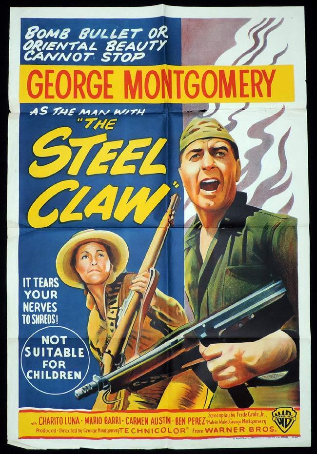THE STEEL CLAW One Sheet Movie Poster George Montgomery