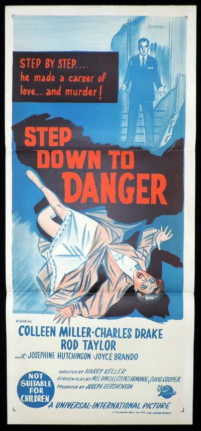 STEP DOWN TO DANGER Daybill Movie Poster Film Noir Rod Taylor