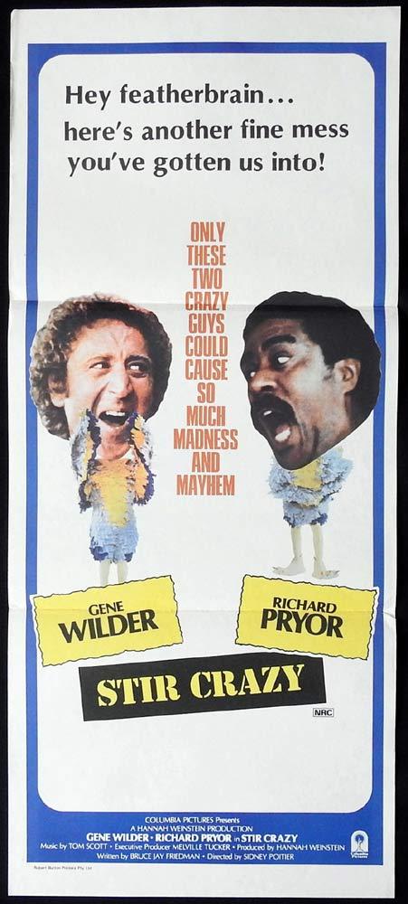 STIR CRAZY Original Daybill Movie Poster Gene Wilder Richard Pryor