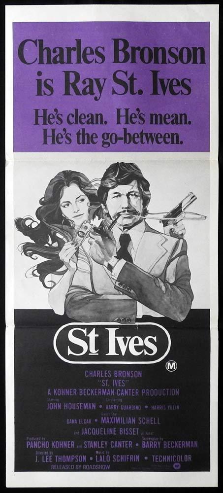 ST IVES Original Daybill Movie Poster Charles Bronson John Houseman Jacqueline Bisset