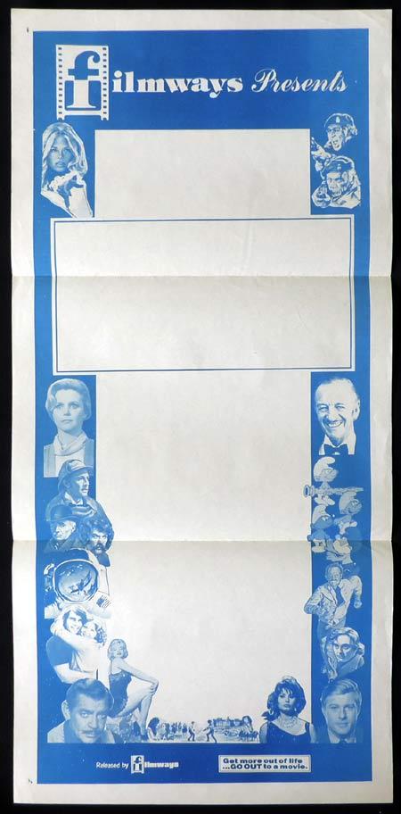 FILMWAYS Stock Blank Daybill Movie poster 1970s