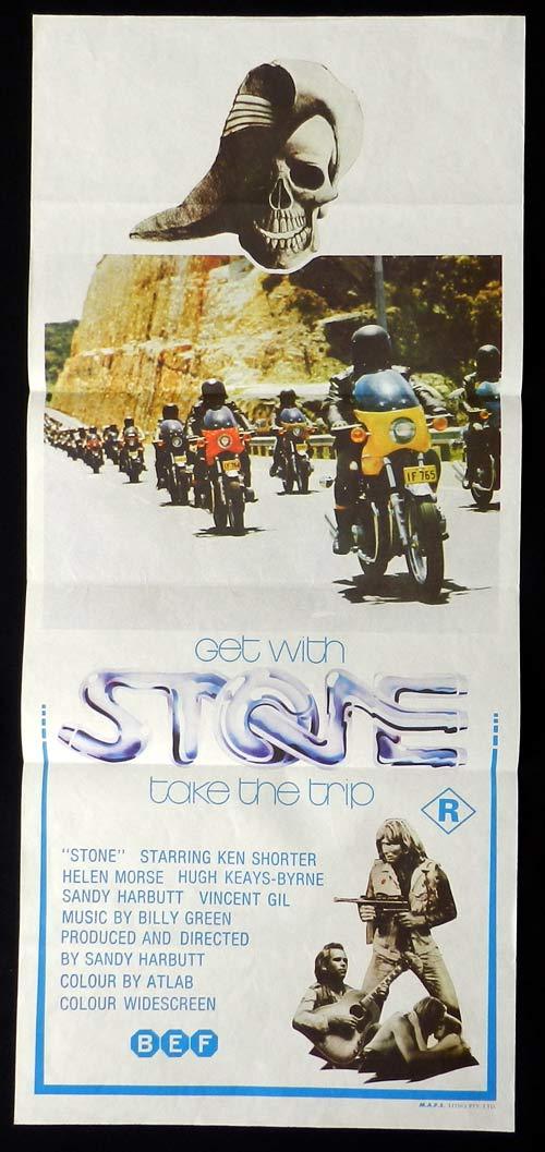 STONE Daybill Movie poster Sandy Harbutt MOTORCYCLE BIKER 1974