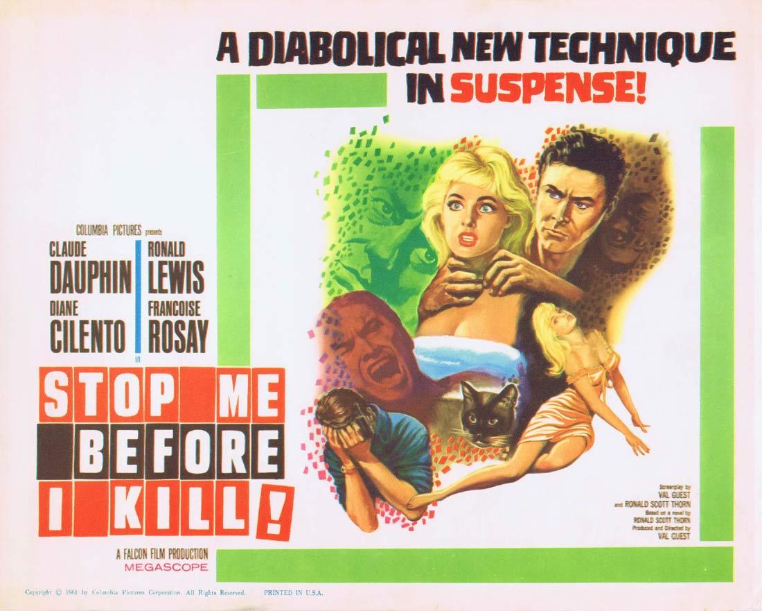 STOP ME BEFORE I KILL Title Lobby Card Dauphin Cilento Claude Dauphin Hammer