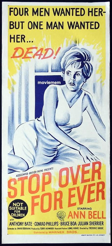 STOPOVER FOR EVER Original Daybill Movie Poster Ann Bell British Film Noir