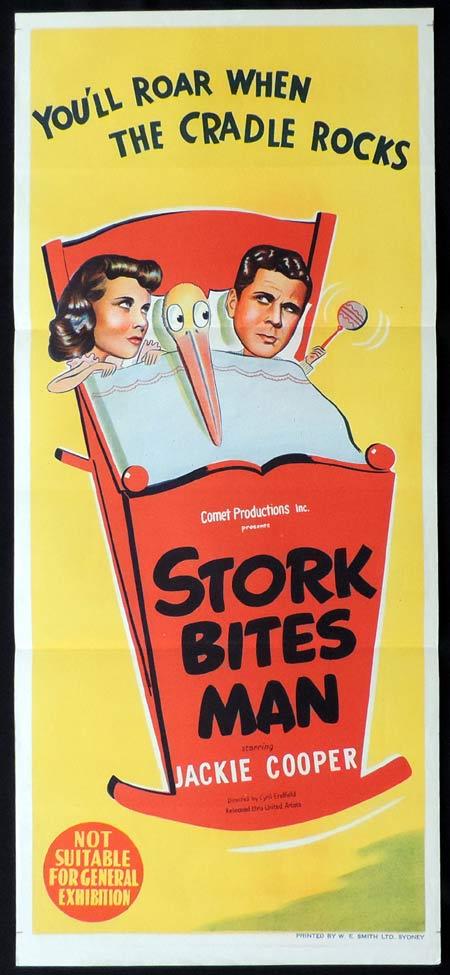STORK BITES MAN Original Daybill Movie Poster 1949 Jackie Cooper