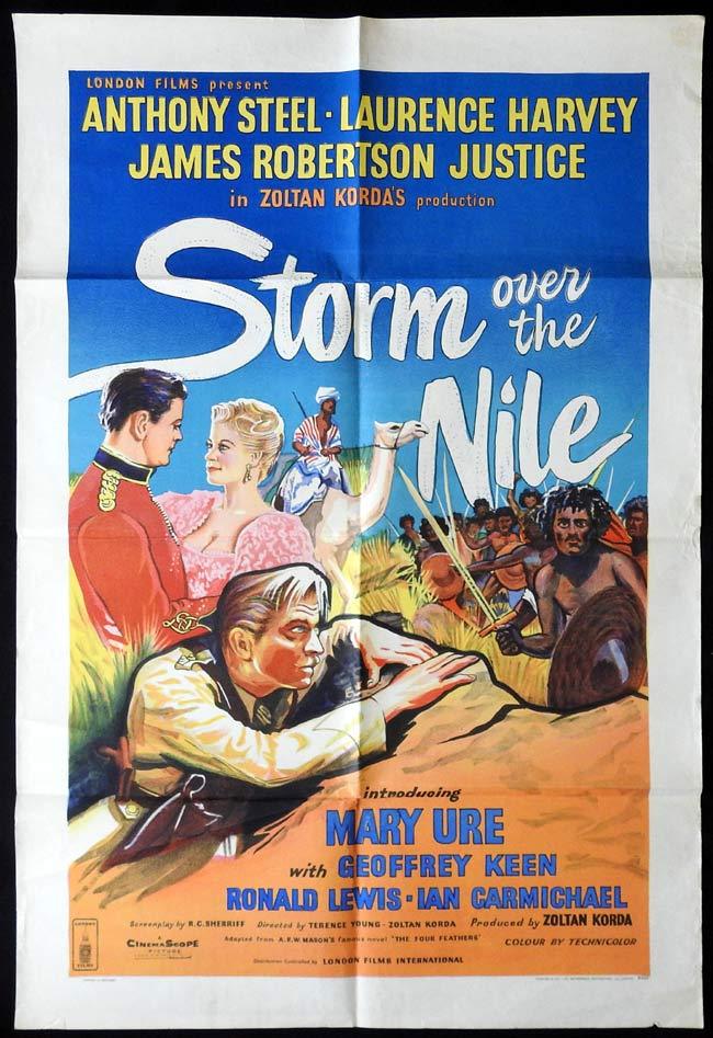 STORM OVER THE NILE Original One sheet Movie poster Anthony Steel Laurence Harvey