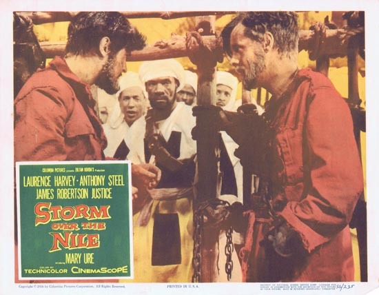 STORM OVER THE NILE Original Lobby card 3 1956 Anthony Steel Laurence Harvey