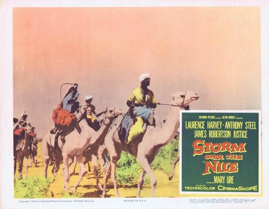 STORM OVER THE NILE Lobby card 6 1956 Anthony Steel Laurence Harvey