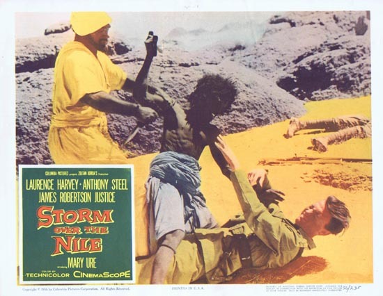 STORM OVER THE NILE Lobby card 7 1956 Anthony Steel Laurence Harvey