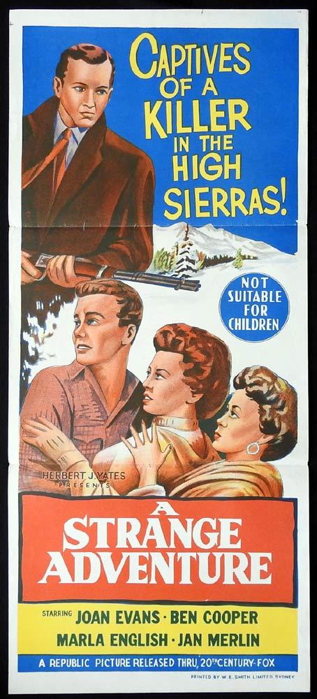 A STRANGE ADVENTURE Daybill Movie Poster Mamie Van Doren Joan Evans Film Noir