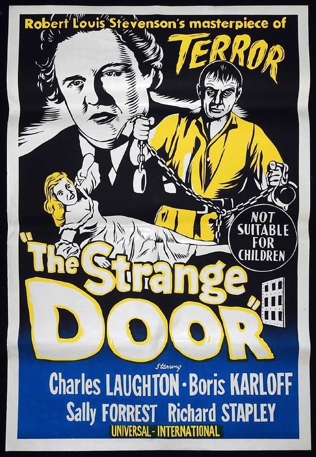 THE STRANGE DOOR Original 1960sr One sheet Movie poster BORIS KARLOFF Charles Laughton