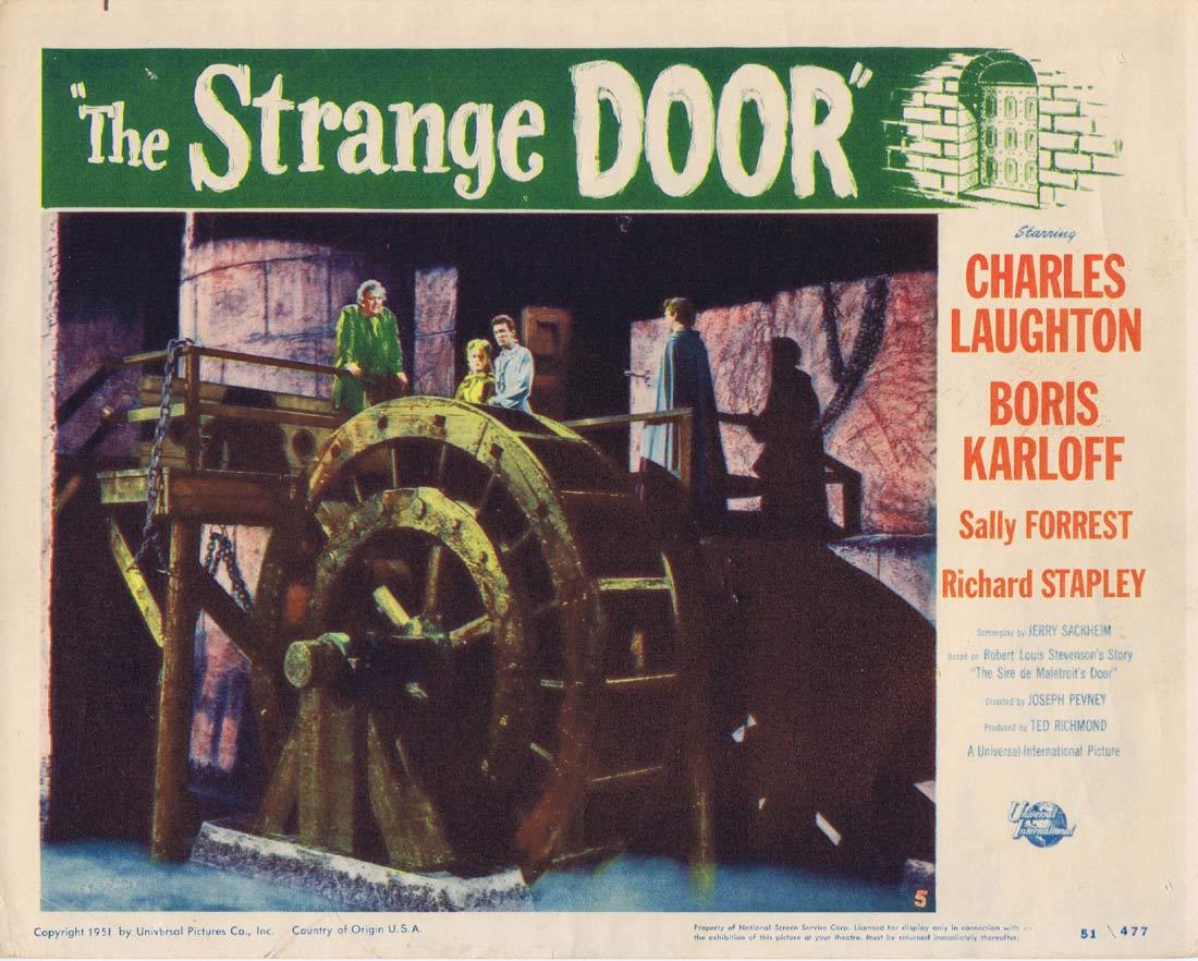 THE STRANGE DOOR Lobby Card 5 Charles Laughton Boris Karloff Sally Forrest