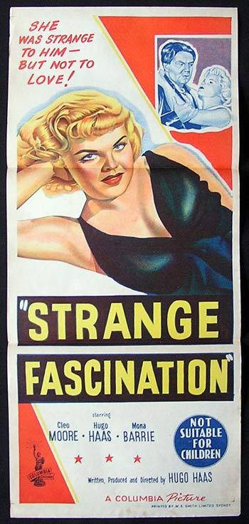 STRANGE FASCINATION 1952 Cleo Moore FILM NOIR Daybill Movie Poster