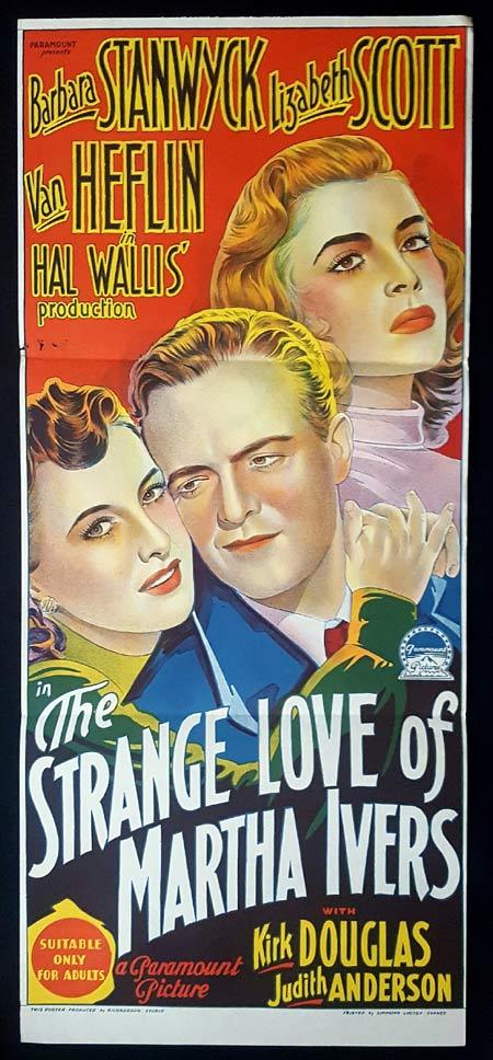 THE STRANGE LOVE OF MARTHA IVERS Original Daybill Movie Poster Barbara Stanwyck Film Noir