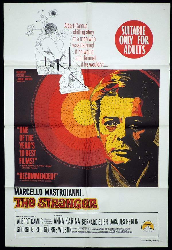 THE STRANGER One Sheet Movie Poster Marcello Mastroianni