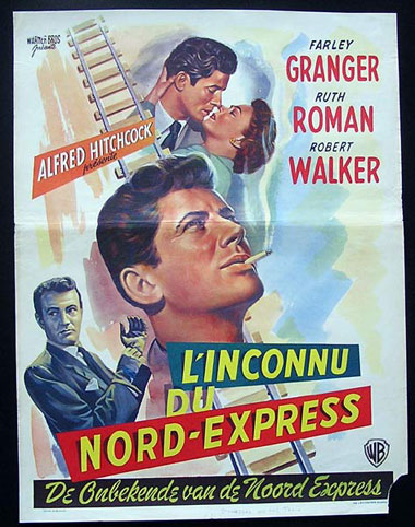 STRANGERS ON A TRAIN ’51 Hitchcock ORIGINAL poster