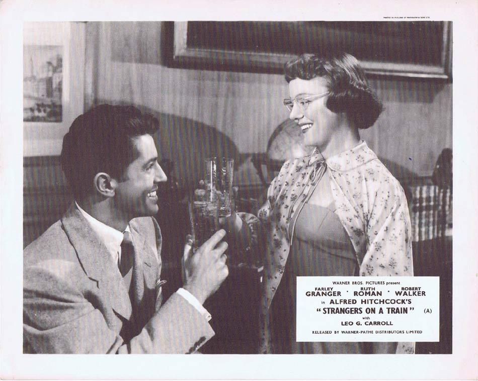 STRANGERS ON A TRAIN Front of House Movie Still 2 Alfred Hitchcock Farley Granger