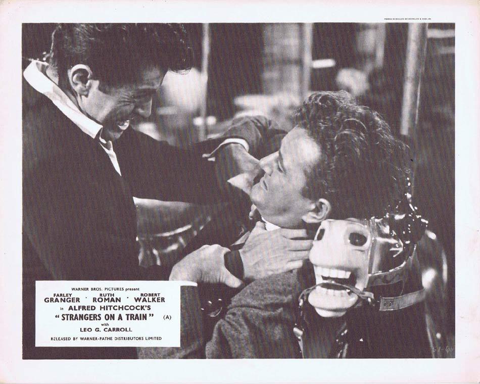 STRANGERS ON A TRAIN Front of House Movie Still 4 Alfred Hitchcock Farley Granger