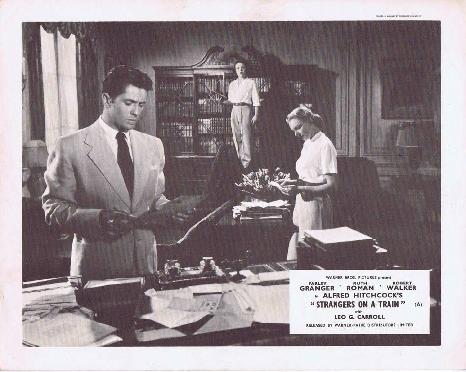 STRANGERS ON A TRAIN Front of House Movie Still 8 Alfred Hitchcock Farley Granger