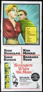 STRANGERS WHEN WE MEET Kirk Douglas Kim Novak RARE Daybill Movie poster