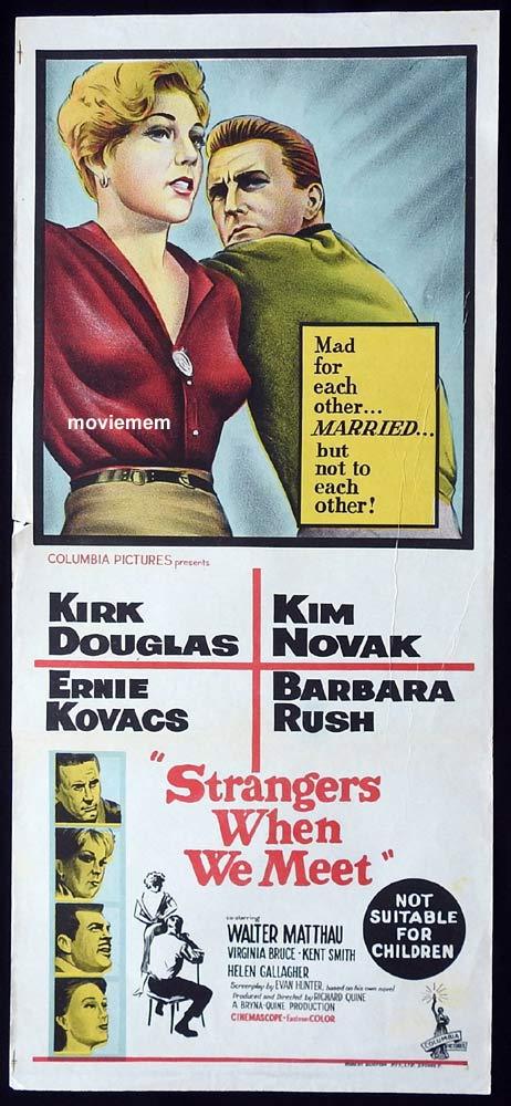 STRANGERS WHEN WE MEET Original Daybill Movie Poster Kirk Douglas Kim Novak
