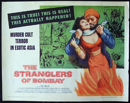 THE STRANGLERS OF BOMBAY Movie Poster 1960 Hammer Horror US half sheet